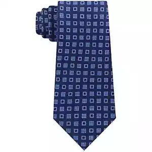 Michael Kors Men’s Halo Square Blue Silk Tie New - Picture 1 of 5