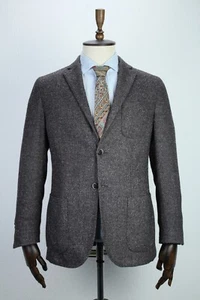 BOGGI by LBM Brown Flannel WOOL Textured Sport Coat Blazer Jacket 48IT 38US/UK - Picture 1 of 10