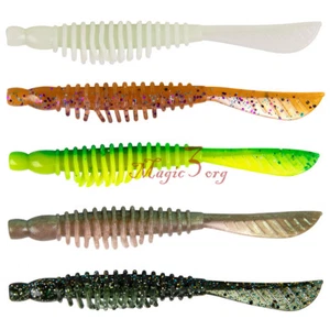 6 X Soft Plastic Lure Swimbait Silicone Zipper Ring Body Rig Bass Fishing 3.9" - Picture 1 of 25