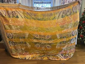 Vintage Tagesdecke Seide mit Fransen - ca. 92”82” - Bild 1 von 4