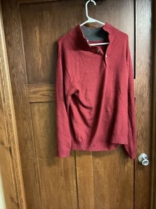 Kinross Cashmere Sweater Large Red - Picture 1 of 4