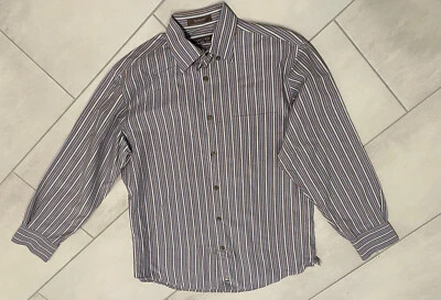 Nordstrom Size M Men's Brown Striped Button Up Dress Shirt - 013 - Image 1 of 4