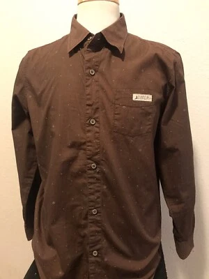 Mens DC Medium long sleeve button up brown - Image 1 of 4