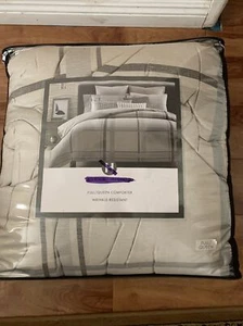 Hotel Collection Modern Plaid F/Queen Comforter Only. Brand New! - Picture 1 of 7