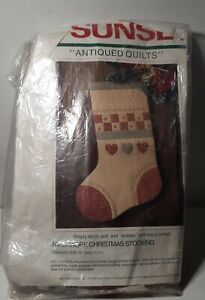 Sunset Dimensions Christmas Stocking Kit  Patchwork  989 USA (Opened Incomplete)