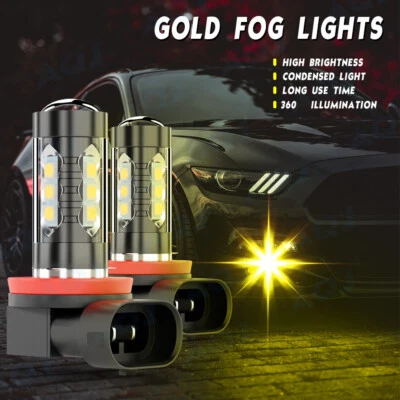 For Mazda MX-5 Miata 2006-2014 Dual Color Golden Yellow  H11 H8 H9 LED Fog Light Foto 1 de 4