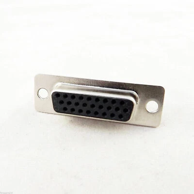 1x D-SUB DB26 26 Pin Female 3 Rows Solder Type Straight Adapter Connector Socket - Image 1 of 4