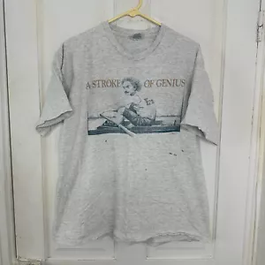Vintage Albert Einstein Stroke of Genius Row Boat T Shirt Adult XL Lee USA Vtg - Picture 1 of 6