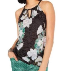 INC International Concepts Floral Women’s Halter Top W/elastic Bottom Size XL - Picture 1 of 9