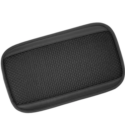 Apoio de braço de carro almofada console central altura do braço tapete respirável couro seda gelo - Imagem 1 de 4