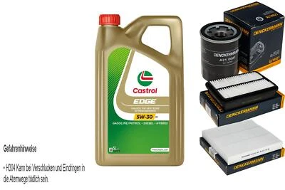 CASTROL, DENCKERMANN Inspektionspaket Castrol EDGE 5W-30 M Engine 5L für Mitsubishi Outlander III 2.2