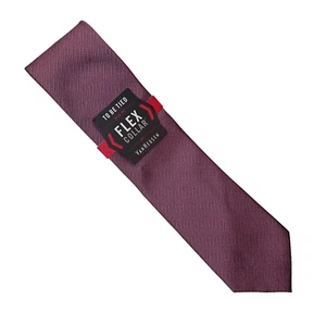 VAN HEUSEN Nuevo Con Etiquetas Seda Para Hombre Corbata Ciruela Patrón Sólido Moda 3"x58" - Imagen 1 de 5