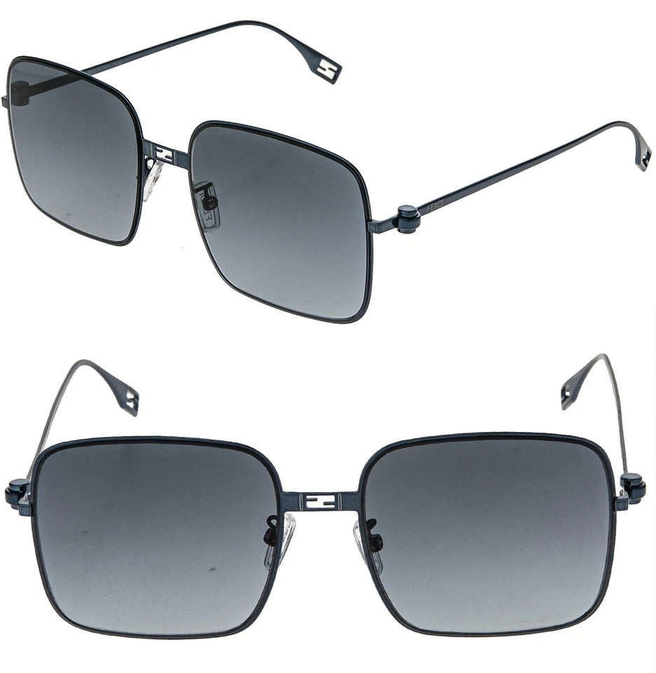 FENDI BAGUETTE 40123 海军蓝金属矩形时尚太阳镜 FE40123U 90P — 第 1/4 张图片