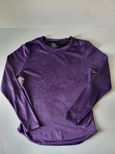 Cuddl Duds Climate Right Purple Velour Longsleeve Thumb Hole Shirt Top Medium - Picture 1 of 8