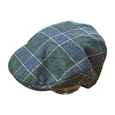 The Quiet Man Irish Wool Flat Ivy Cap John Ford Design Green Tartan Plaid M Nwt  - Image 1 of 4