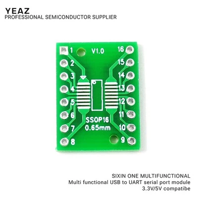 0.65/1.27mm Pitch SMT to DIP Adapter - 5pcs SOP16/SSOP16/TSSOP16 - Image 1 of 4