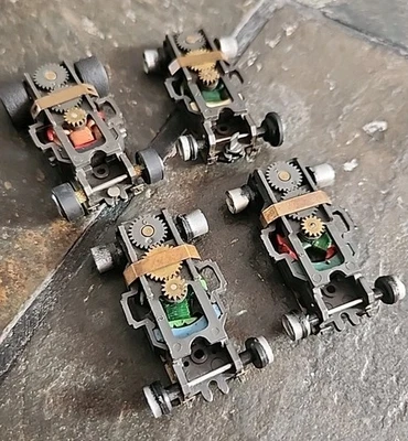 AURORA AFX MAGNATRACTION HO SLOT Car 4 LOT CHASSIS ONLY Singapore TESTED RUNS  - Image 1 of 4