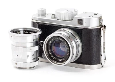 Robot II 35mm Half Frame Camera Lens Biotar 2/4cm + Tele Xenar 3.8/75mm NB364766 - Bild 1 von 4