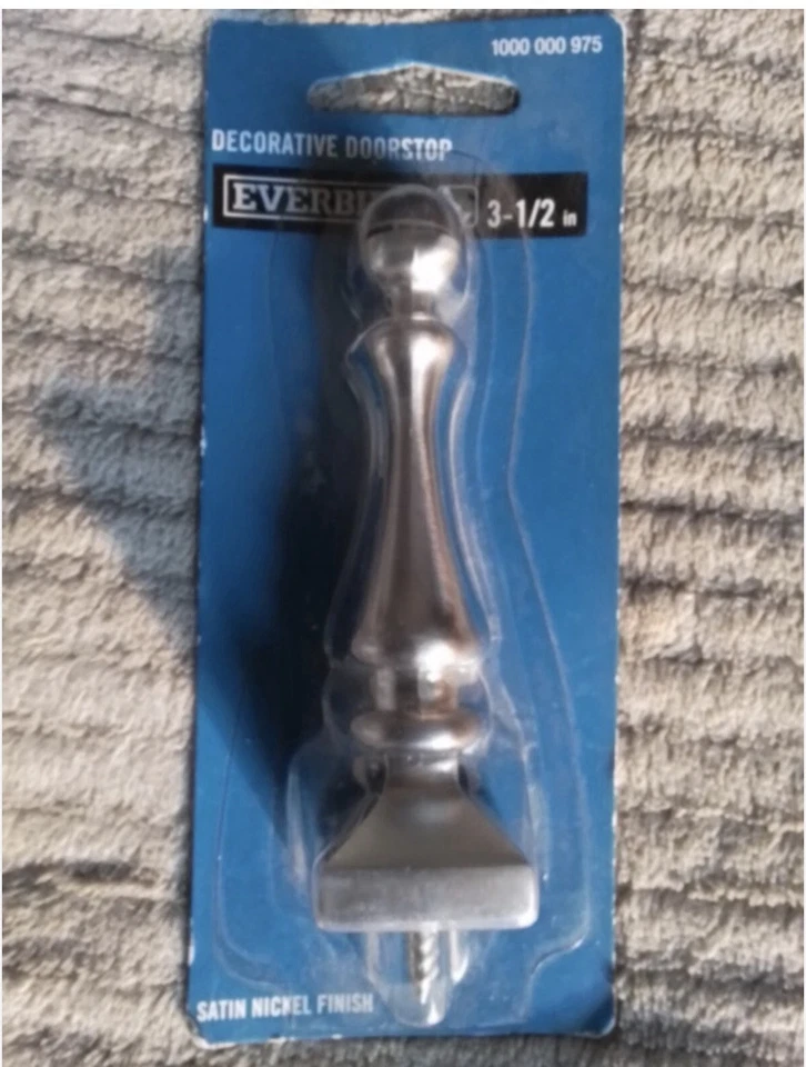 Everbilt Door Stops 3-1/2 In. Cast Metal Decorative Solid Doorstop Satin Nickel