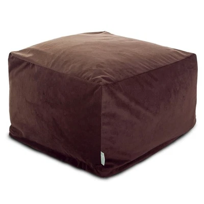 Majestic Home Goods Ottoman Pouf Faux Suede Dark Brown - Image 1 of 4