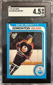 Tarjeta de novato 1979-80 Topps Hockey #18 Wayne Gretzky Oilers RC SGC 4,5 - Imagen 1 de 2