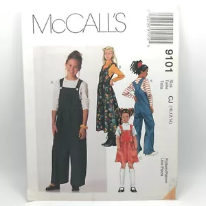 McCalls 9101 Child/Girls Sz 10-14 Dress or Jumper 2 Lengths Sewing Pattern FF UC - Picture 1 of 5