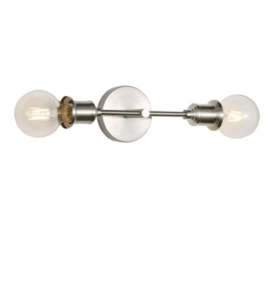 2 Light Bathroom Light Fixture Mirror Brushed Nickel Vanity Lighting Wall Sconce - Image 1 of 4