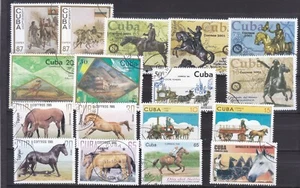CAVALLI FAUNA ANIMALI HORSES CUBA AMERICA 17 val. diff. LOT - Foto 1 di 1