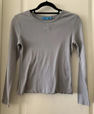 The Children’s Place Gris Manga Larga Corazón Lentejuelas Niña’s Talla XL (14) Foto 1 de 4