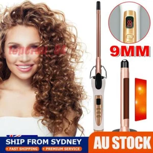 9mm 220V LCD Curling Iron Ceramic Curling Wand Thin Hair Curler Styling Beauty ! - Picture 1 of 10