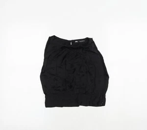 Zara Womens Black Viscose Blend Cropped Blouse Size XS - Picture 1 of 10
