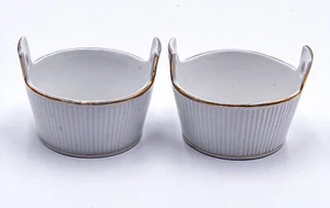 2x Ceramic Plant Pot Bowl with Gold Rim No. 3989 18 | Handmade - Picture 1 of 20