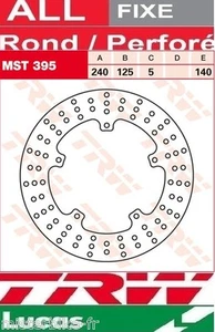 Disque de frein Arrière TRW Lucas MST395 Piaggio X8 125 ie M36 2007 - Imagen 1 de 1