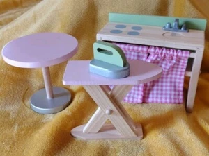 Kidkraft Wood Kitchen Set Sink Table Ironing Board Iron - Picture 1 of 19