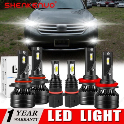 For Toyota Highlander 2011 2012 2013 6000K LED Headlight Bulbs Hi/Lo +Fog Lights - Image 1 of 4