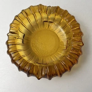 Vintage Amber Glass Mid Century Modern Ashtray - Picture 1 of 3