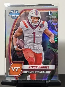 2024 Bowman Chrome University Silver Refractor #119 Kyron Drones, Virginia Tech - Imagen 1 de 6