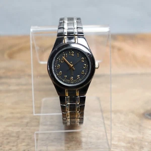 Women's Watch 26mm Black Stretch Band Vintage Ships Fast - Picture 1 of 12