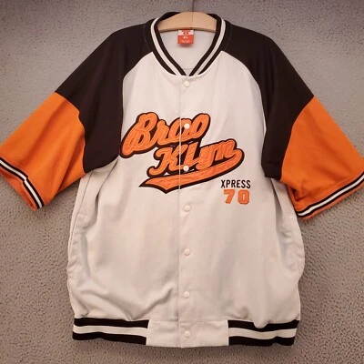 Vintage Brooklyn Xpress 70 Jersey Mens XL Snap Up Shirt Snap Button Up Spellout - Image 1 of 4