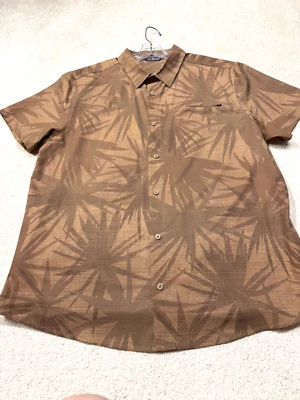 Men's Alpine Designs Brown Hawaiian Short Sleeve Button Front Pocket Shirt  XL - Image 1 of 4