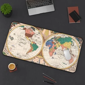Edward Henry Nuova Mappa del Mondo 1928 Tappetino Scrivania Arte Vintage Mouse Pad Regalo Grande - Foto 1 di 16