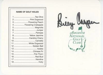 Tarjeta de puntuación Masters firmada por Billy Casper 1970 campeón PSA/DNA automático Foto 1 de 2