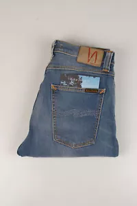 Pantalones de mezclilla para hombre 34254 Nudie con tapa crujiente azul pimienta talla 30/32 - Imagen 1 de 8