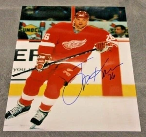 1990'S NHL HOCKEY DETROIT RED WINGS SIGNED PHOTO JOE KOCUR VERY RARE WINGER COA - Picture 1 of 5