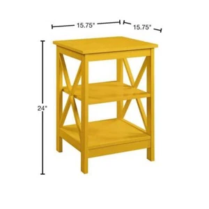 Convenience Concepts End Table 24" H X 15.75" W, Standard Square MDF W/ Shelves - Picture 1 of 7