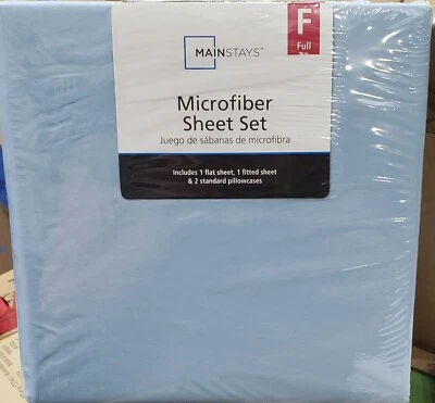 Mainstays Basic Microfiber Full Blue Sheet Set - Image 1 of 2