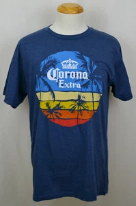 Camiseta Extra Cerveza Logotipo Corona Cerveza Gráfica Camiseta Oscura Hthr Azul Nueva con Etiquetas - Imagen 1 de 2