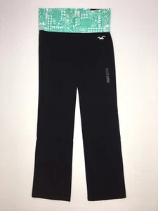 Hollister Womens Classic Yoga Pants Flare Dark Navy with Mint Green Band Small S - Picture 1 of 7