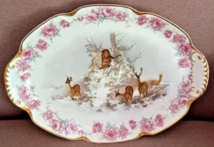 Theodore Haviland Limoges 18 1/8" Fluted Oval Wild Game Serving Platter - Signed - Picture 1 of 7