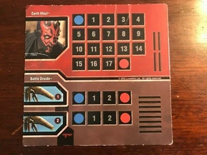Carta de personajes de repuesto de duelos épicos de Star Wars - Darth Maul y droides de batalla - Imagen 1 de 1